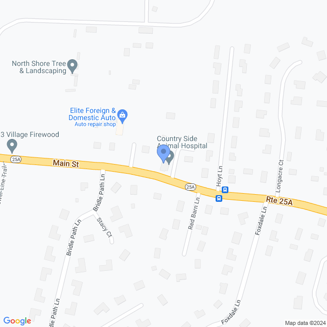 Map of veterinarians in Port Jefferson, NY