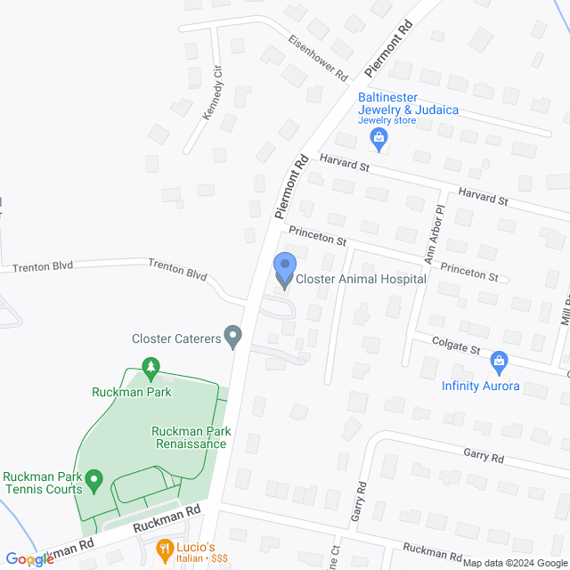 Map of veterinarians in Closter, NJ
