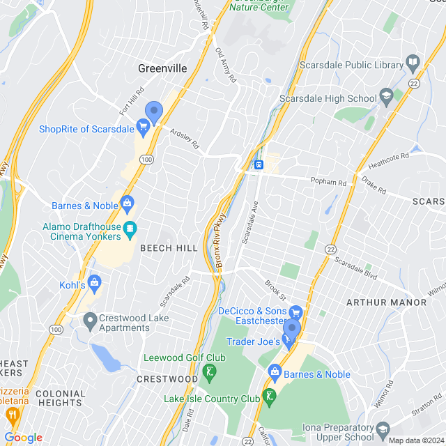 Map of veterinarians in Scarsdale, NY