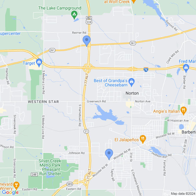 Map of veterinarians in Norton, OH