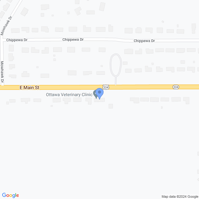 Map of veterinarians in Ottawa, OH