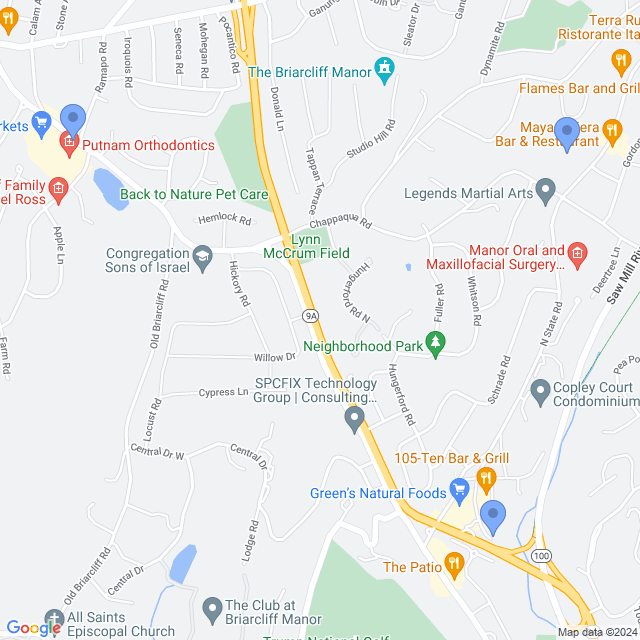 Map of veterinarians in Briarcliff Manor, NY