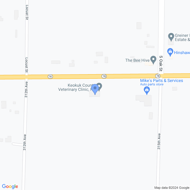 Map of veterinarians in Richland, IA