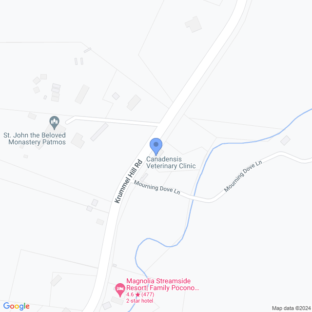 Map of veterinarians in Canadensis, PA