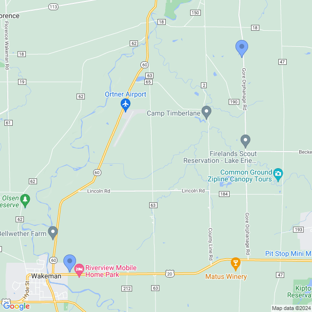 Map of veterinarians in Wakeman, OH