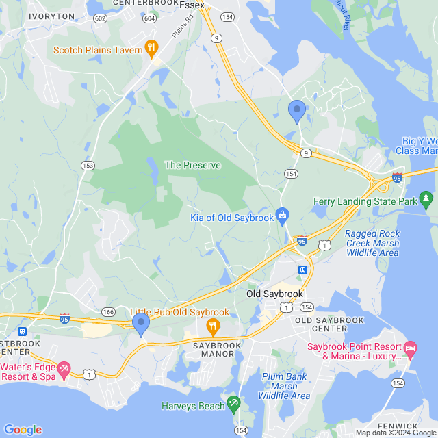 Map of veterinarians in Old Saybrook, CT