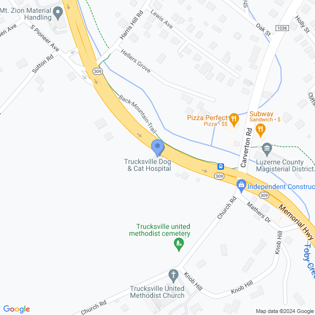 Map of veterinarians in Shavertown, PA