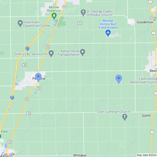 Map of veterinarians in Peotone, IL