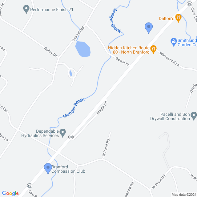 Map of veterinarians in North Branford, CT