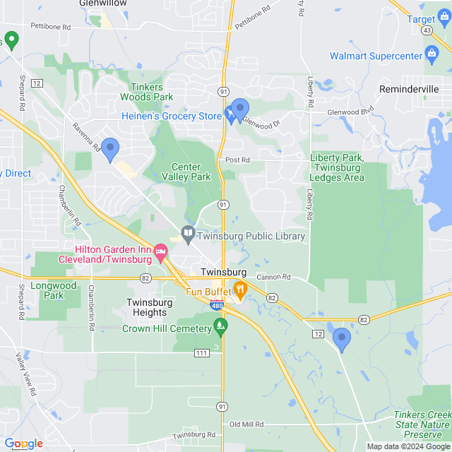 Map of veterinarians in Twinsburg, OH