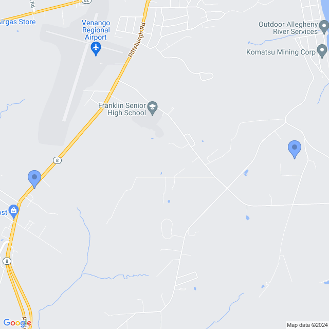 Map of veterinarians in Franklin, PA