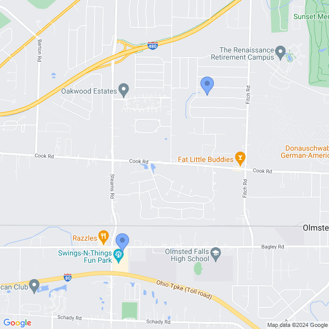 Map of veterinarians in Olmsted Twp, OH