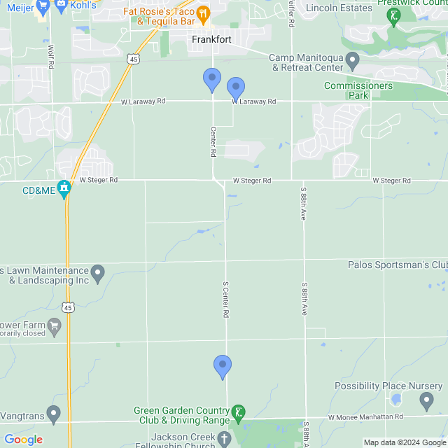 Map of veterinarians in Frankfort, IL