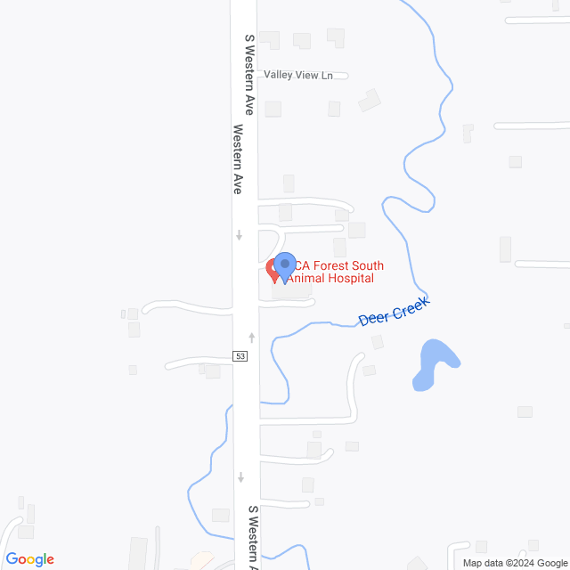 Map of veterinarians in University Park, IL