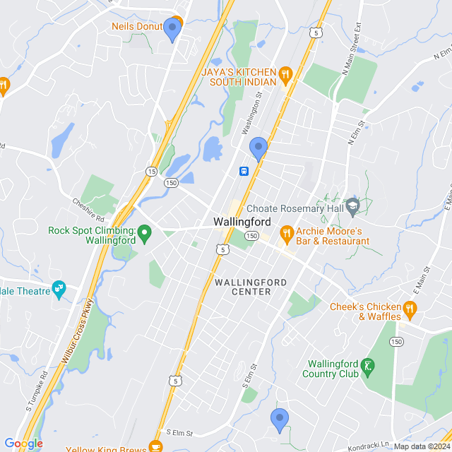 Map of veterinarians in Wallingford, CT
