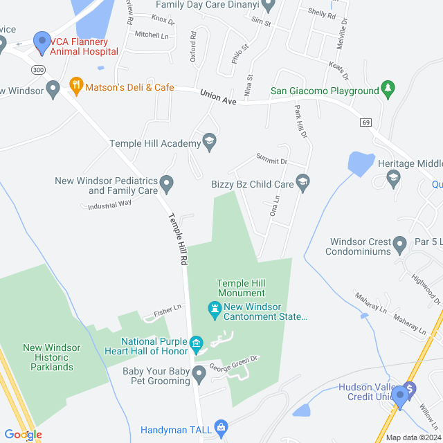 Map of veterinarians in New Windsor, NY