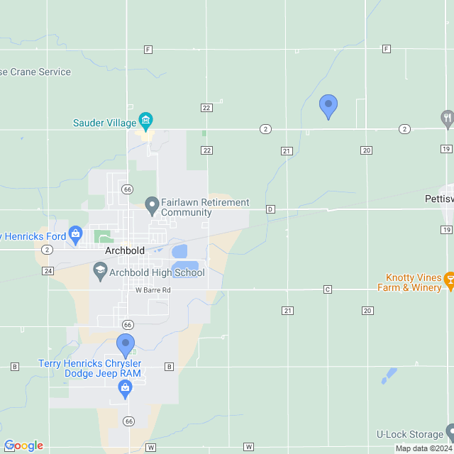 Map of veterinarians in Archbold, OH