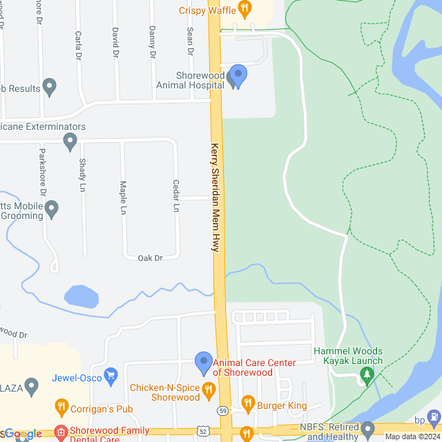 Map of veterinarians in Shorewood, IL