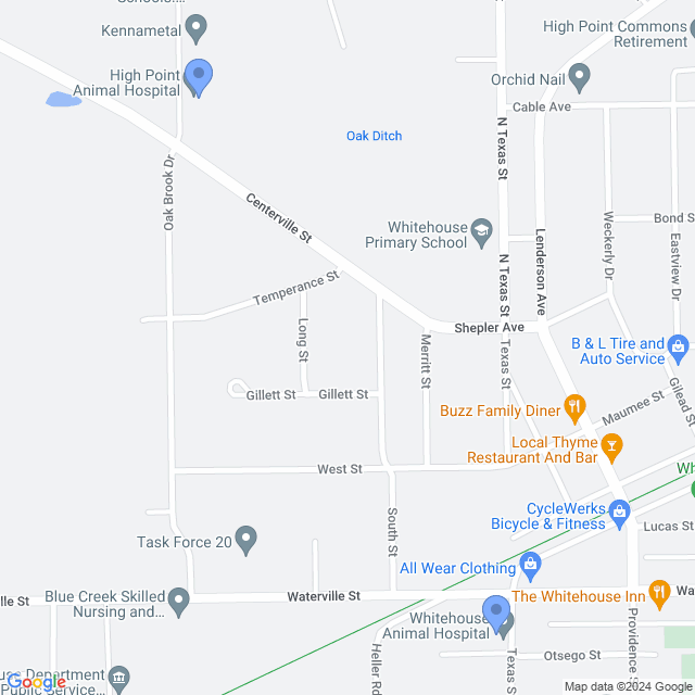 Map of veterinarians in Whitehouse, OH
