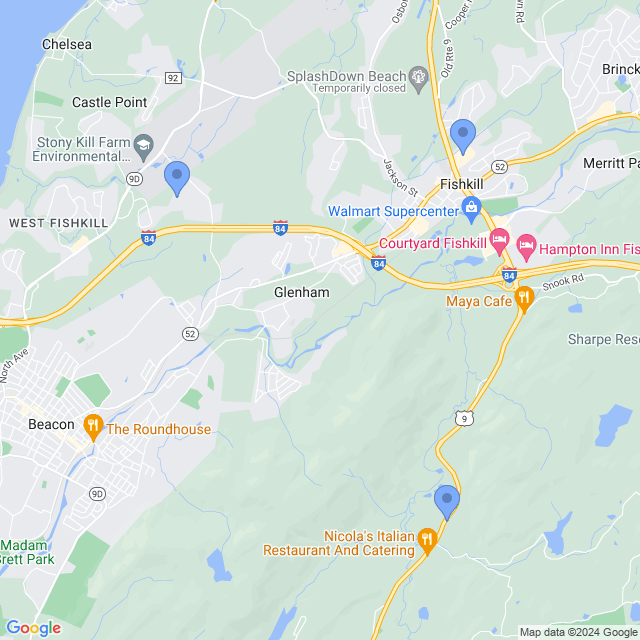 Map of veterinarians in Fishkill, NY