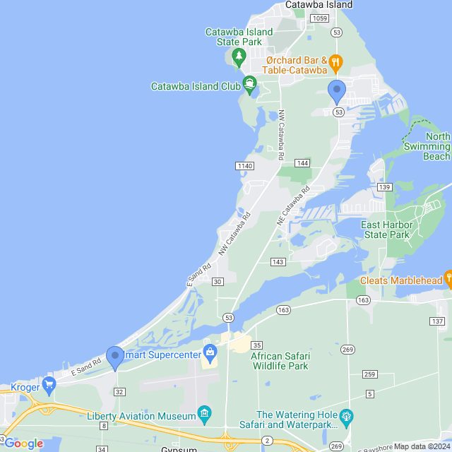 Map of veterinarians in Port Clinton, OH