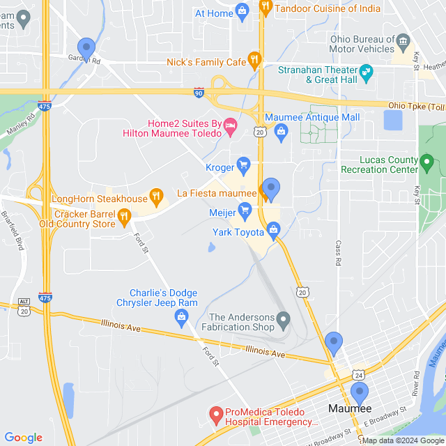 Map of veterinarians in Maumee, OH