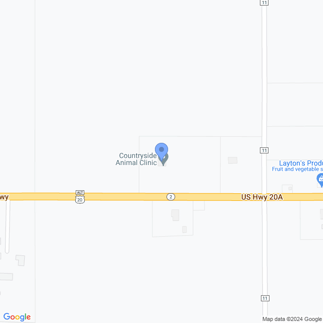 Map of veterinarians in Wauseon, OH