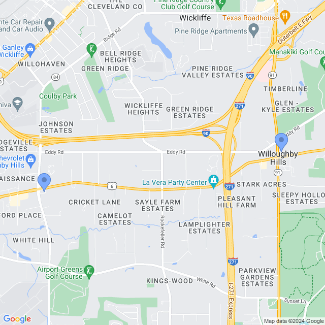 Map of veterinarians in Willoughby Hills, OH