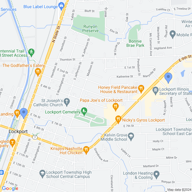 Map of veterinarians in Lockport, IL
