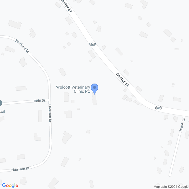 Map of veterinarians in Wolcott, CT