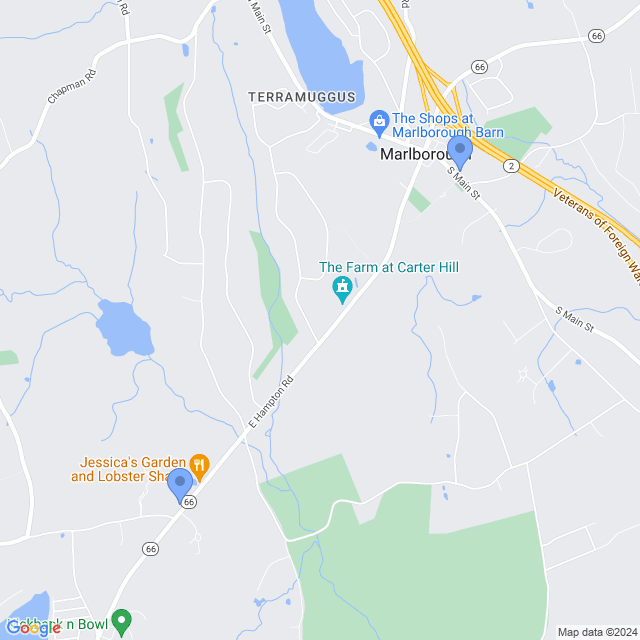 Map of veterinarians in Marlborough, CT