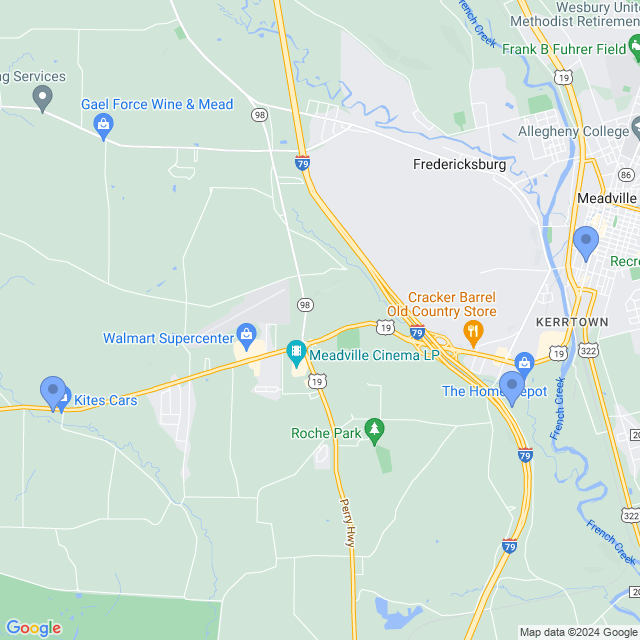 Map of veterinarians in Meadville, PA