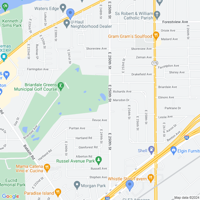 Map of veterinarians in Euclid, OH