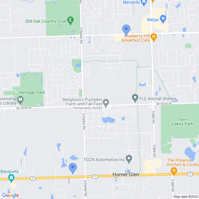 Map of veterinarians in Homer Glen, IL