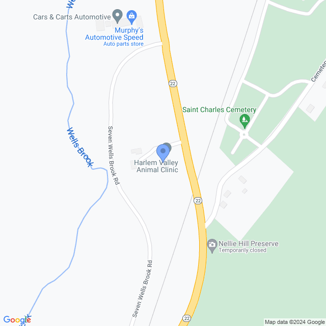 Map of veterinarians in Dover Plains, NY