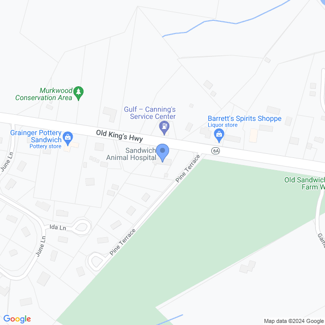 Map of veterinarians in East Sandwich, MA