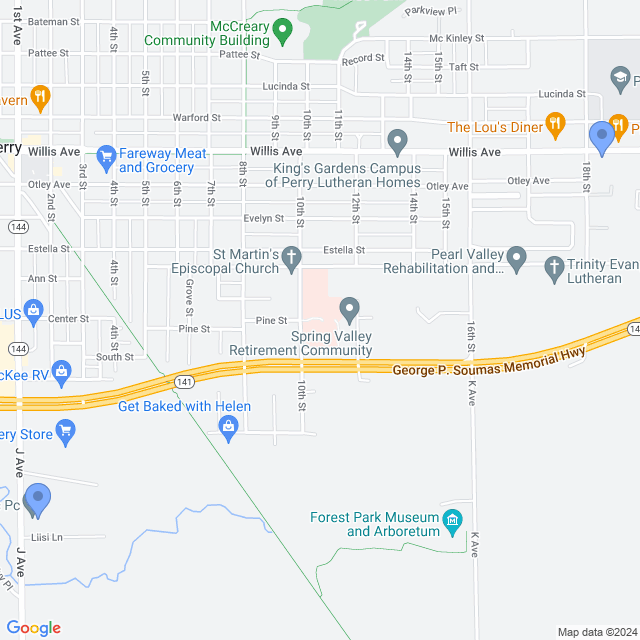 Map of veterinarians in Perry, IA