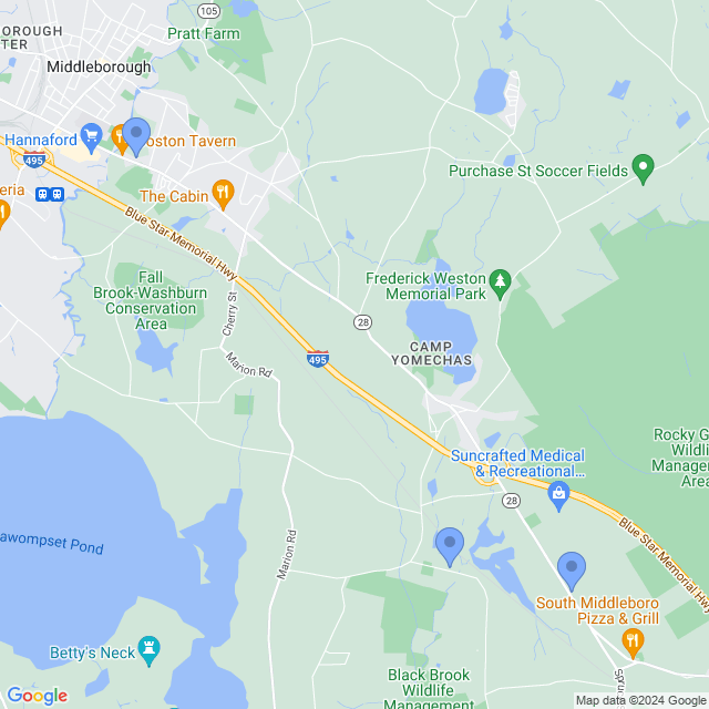 Map of veterinarians in Middleboro, MA