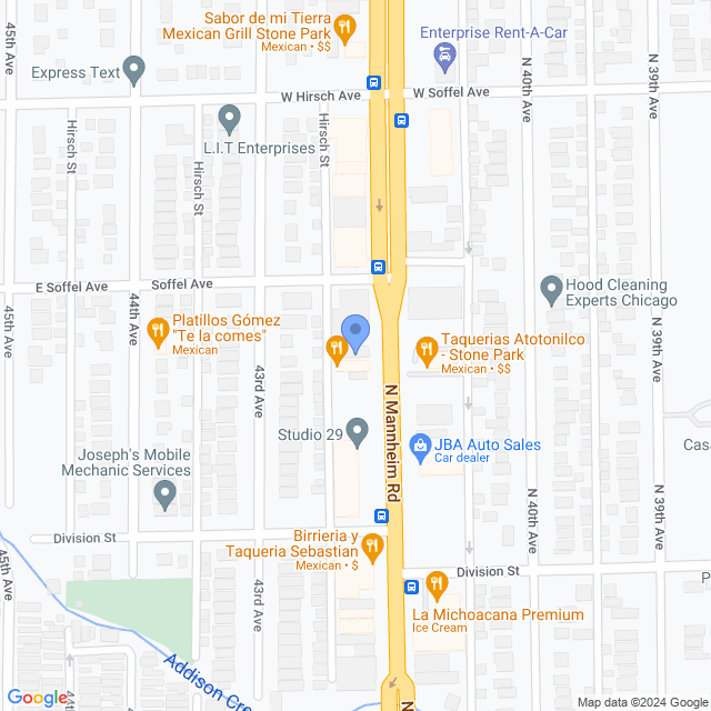 Map of veterinarians in Stone Park, IL