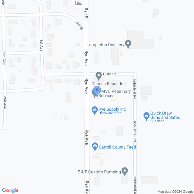 Map of veterinarians in Templeton, IA