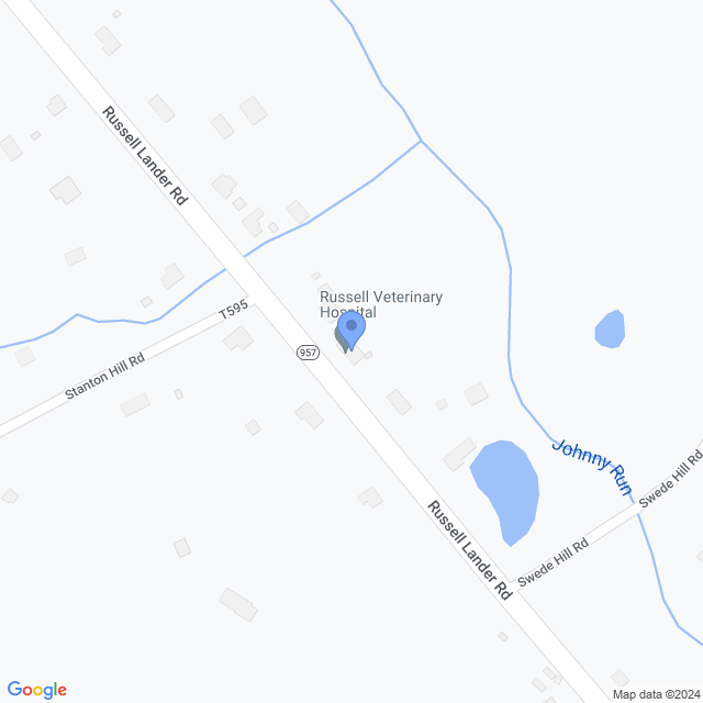 Map of veterinarians in Russell, PA
