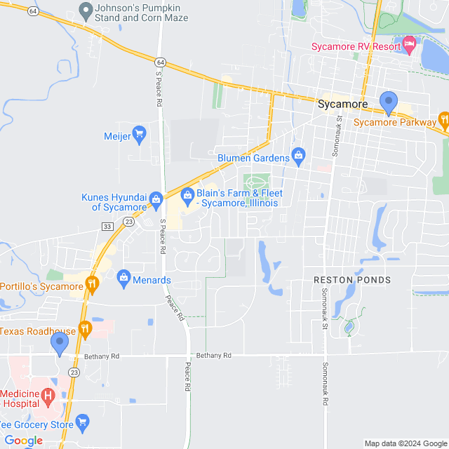 Map of veterinarians in Sycamore, IL