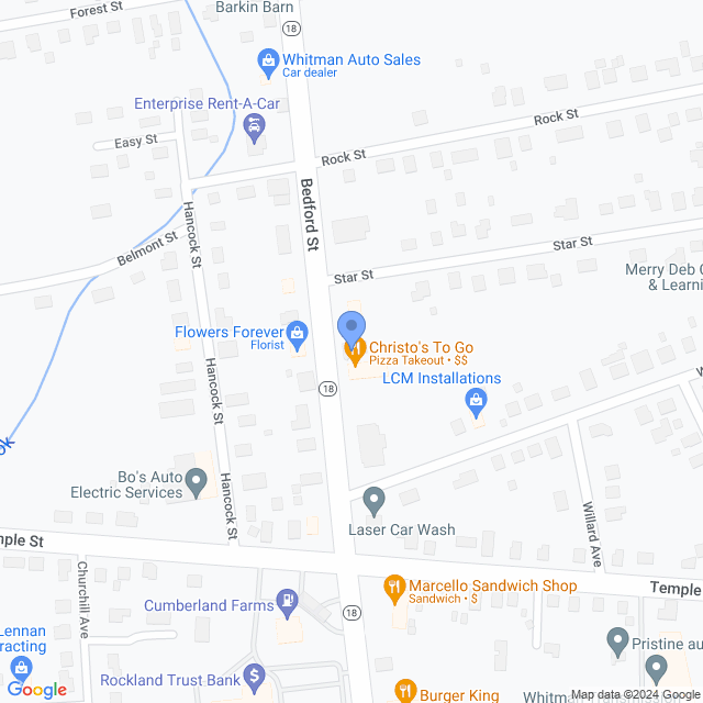 Map of veterinarians in Whitman, MA
