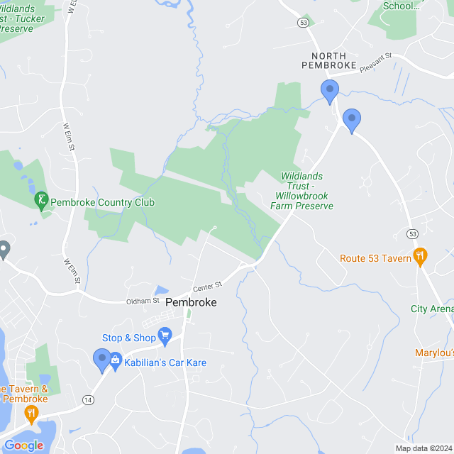 Map of veterinarians in Pembroke, MA