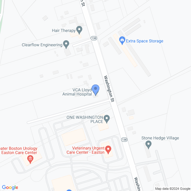 Map of veterinarians in Stoughton, MA