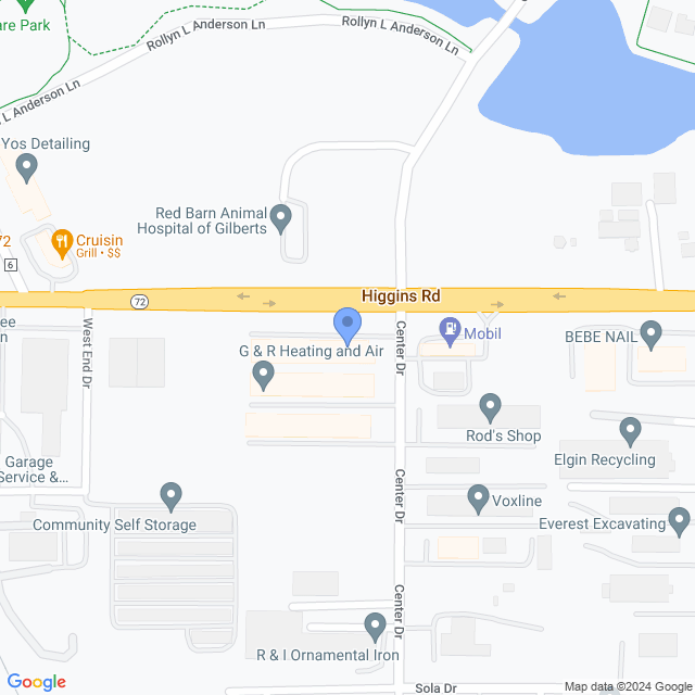 Map of veterinarians in Gilberts, IL