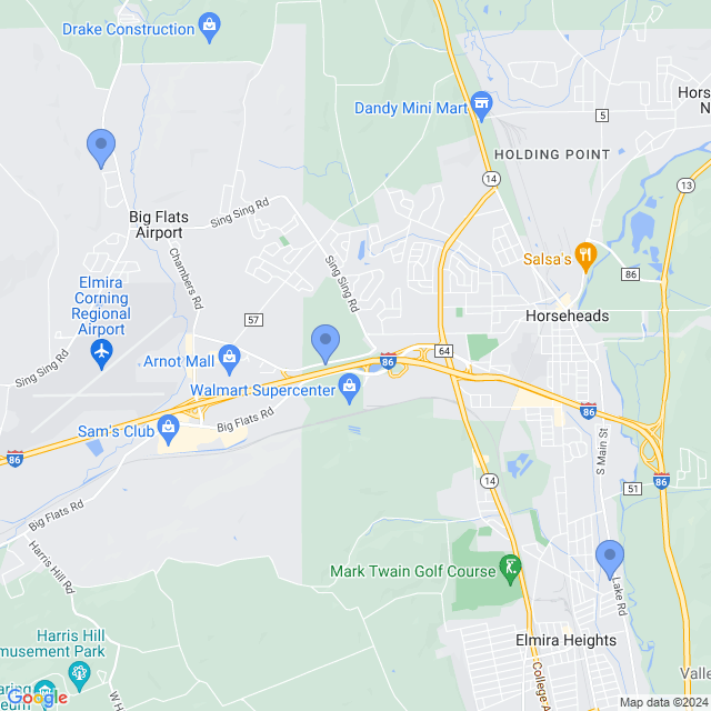 Map of veterinarians in Horseheads, NY
