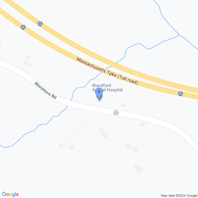 Map of veterinarians in Blandford, MA