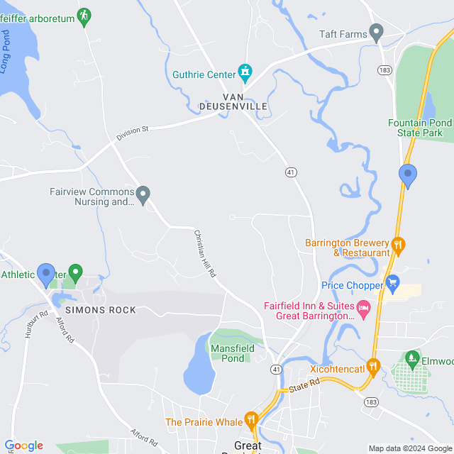 Map of veterinarians in Great Barrington, MA