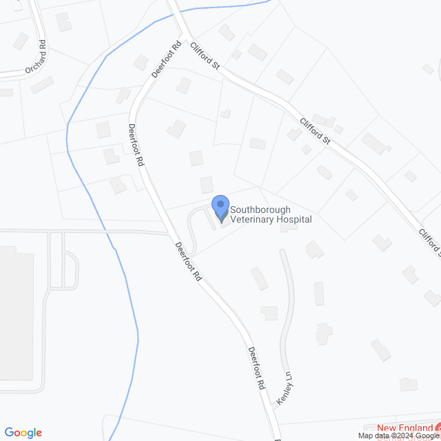 Map of veterinarians in Southborough, MA